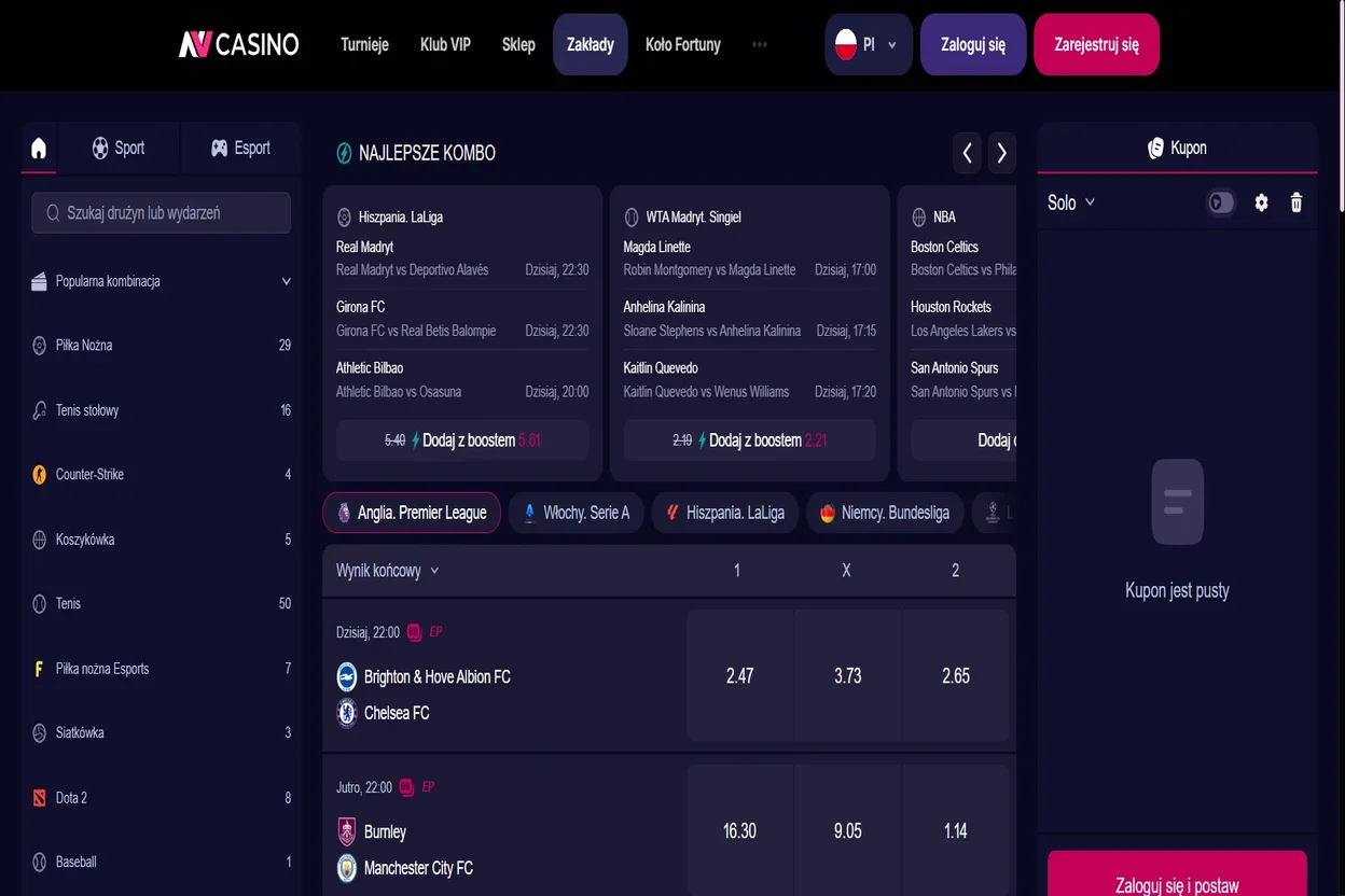 NV Casino zaklady sportowe